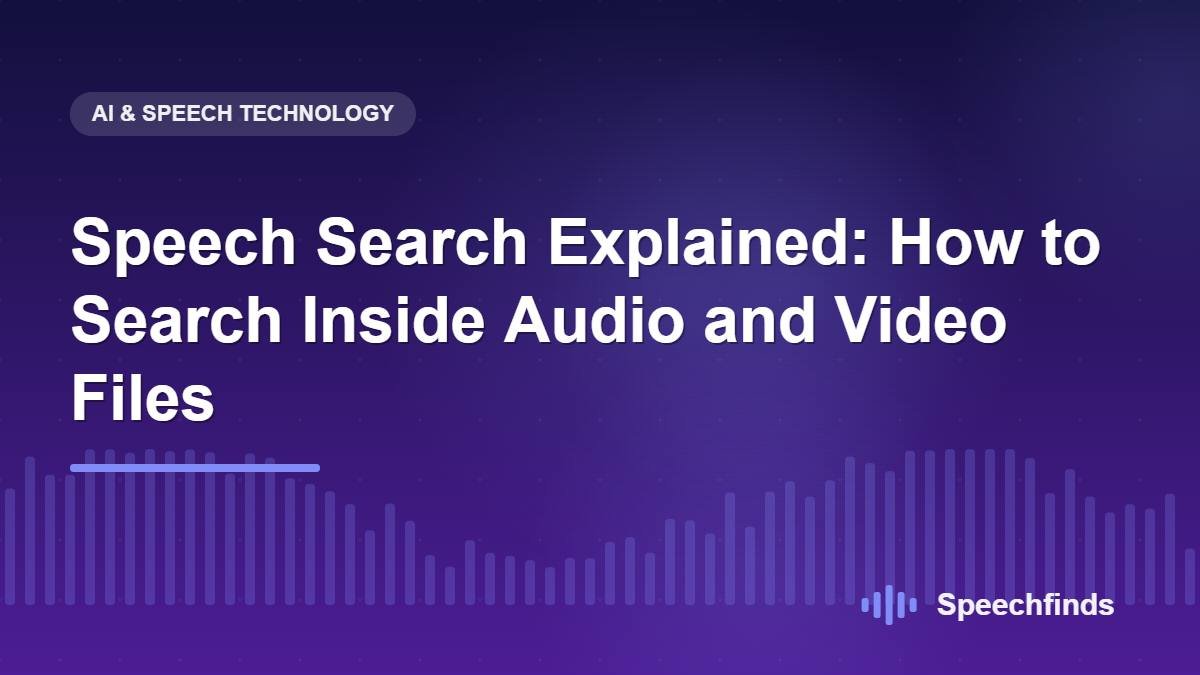 Speech Search Explained: How to Search Inside Audio and Video Files